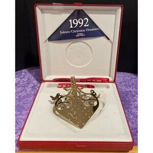 Georg Jensen 1992 Robins Nest 24 Karat Christmas Holiday Ornament Box‎ Denmark